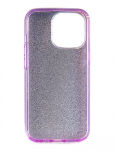Накладка задняя для iPhone 13 Pro Max (6.7), силикон, блёстки, сиреневый