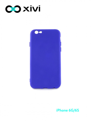 Накладка задняя Xivi для APPLE iPhone 6 6S (4.7), Silicon Case, силикон, матовая, №47, цвет синий 10