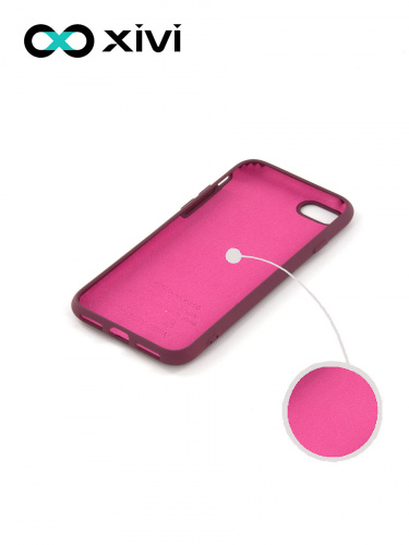 Накладка задняя Xivi для APPLE iPhone 7 8 SE2, Silicon Case, силикон, матовая, №73, цвет винный 2
