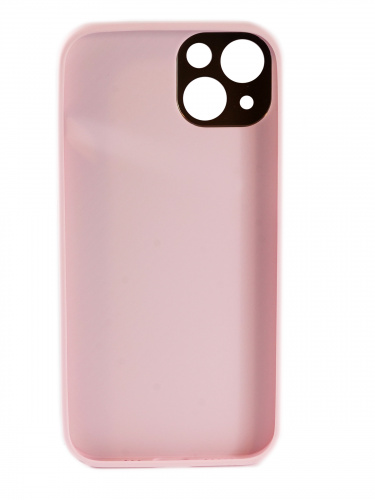 Накладка задняя для iPhone 13, силикон, защита камеры, имитация кожи, розовый