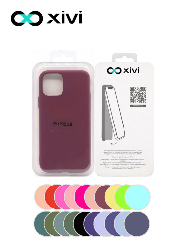 Накладка задняя Xivi для APPLE iPhone 11 Pro, Silicon Case, силикон, матовая, №73, цвет винный 5
