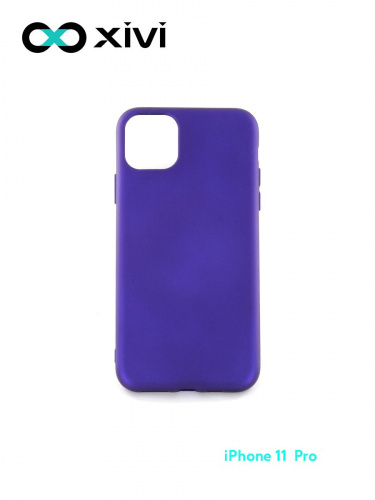 Накладка задняя Xivi для APPLE iPhone 11 Pro Max, Silicon Case, силикон, матовая, №17, цвет фиолетовый 10