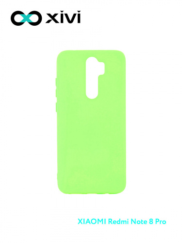 Накладка задняя Xivi для XIAOMI REDMI NOTE 8 PRO, Silicon Case, силикон, матовая, №61, цвет салатовый верный 1