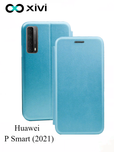 Чехол-книжка Xivi для HUAWEI P Smart (2021), Fashion Case, на магните, экокожа, цвет голубой 6