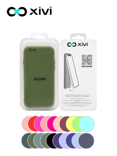 Накладка задняя Xivi для APPLE iPhone 6 6S (4.7), Silicon Case, силикон, матовая, №57, цвет зелёный 5