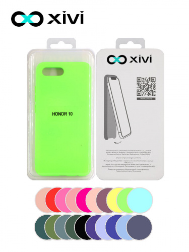Накладка задняя Xivi для HUAWEI Honor 10, Silicon Case, силикон, матовая, №61, цвет салатовый 5
