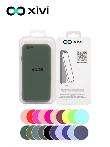 Накладка задняя Xivi для APPLE iPhone 6 6S (4.7), Silicon Case, силикон, матовая, №59, цвет темно-зеленый 5