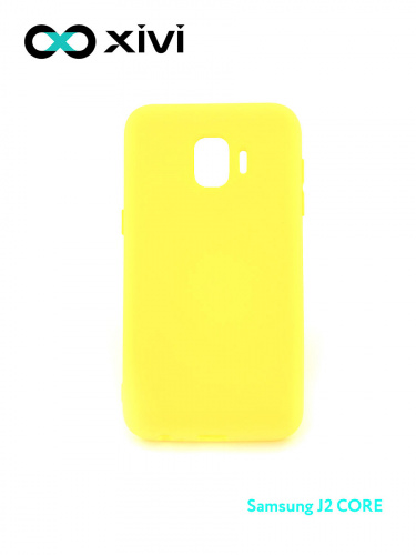 Накладка задняя Xivi для SAMSUNG Galaxy J2 CORE J260, Silicon Case, силикон, матовая, №41, цвет жёлтый 1