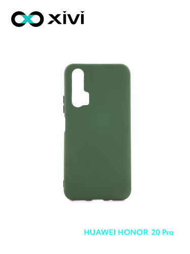 Накладка задняя Xivi для HUAWEI HONOR 20 PRO, Silicon Case, силикон, матовая, №59, цвет темно-зеленый 1