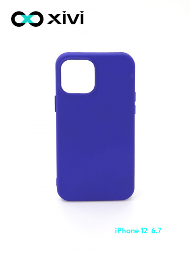 Накладка задняя Xivi для APPLE iPhone 12 6.7, Silicon Case, силикон, матовая, №47, цвет синий 1