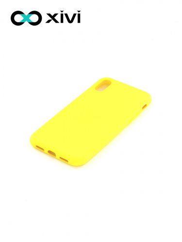 Накладка задняя Xivi для APPLE iPhone X XS, Silicon Case, силикон, матовая, №41, цвет жёлтый 3