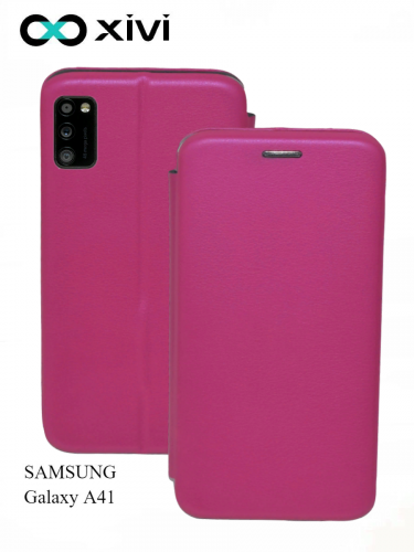Чехол-книжка Xivi для SAMSUNG Galaxy A41, Fashion Case, на магните, экокожа, цвет ярко-розовый 1
