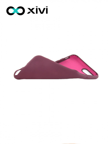 Накладка задняя Xivi для APPLE iPhone 7 8 Plus, Silicon Case, силикон, матовая, №73, цвет винный 6