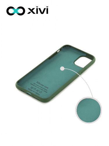 Накладка задняя Xivi для APPLE iPhone 11 Pro Max, Silicon Case, силикон, матовая, №59, цвет темно-зеленый 2