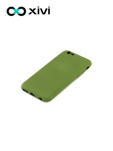 Накладка задняя Xivi для APPLE iPhone 6 6S (4.7), Silicon Case, силикон, матовая, №57, цвет зелёный 3