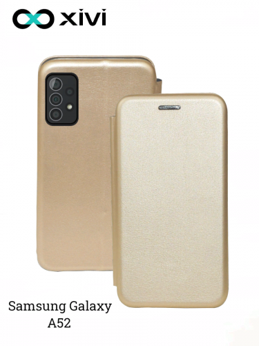 Чехол-книжка Xivi для SAMSUNG  Galaxy A52, Fashion Case, на магните, экокожа, цвет золотой 1