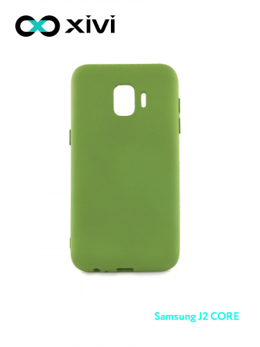 Накладка задняя Xivi для SAMSUNG Galaxy J2 CORE J260, Silicon Case, силикон, матовая, №57, цвет зелёный 1