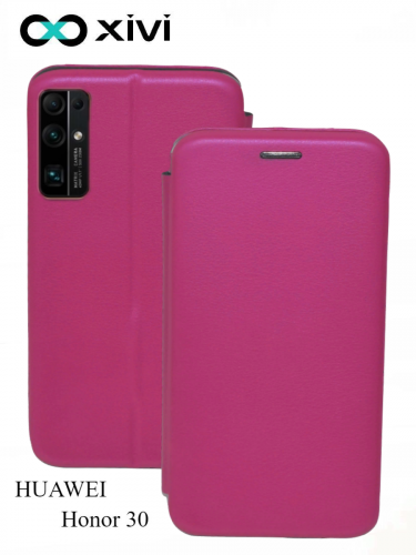 Чехол-книжка Xivi для HUAWEI Honor 30 , Fashion Case, на магните, экокожа, цвет ярко-розовый 1