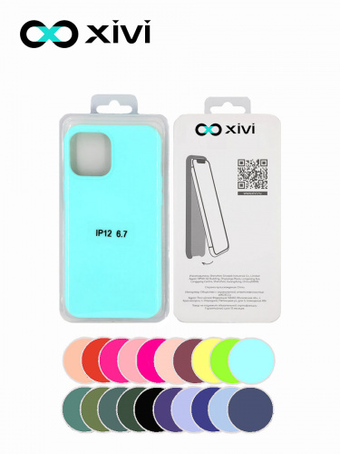 Накладка задняя Xivi для APPLE iPhone 12 6.7, Silicon Case, силикон, матовая, №8, цвет голубой 5