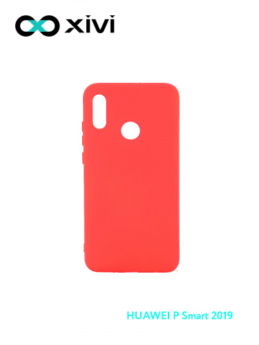 Накладка задняя Xivi для HUAWEI P Smart (2019), Silicon Case, силикон, матовая, №4, цвет морковный 1