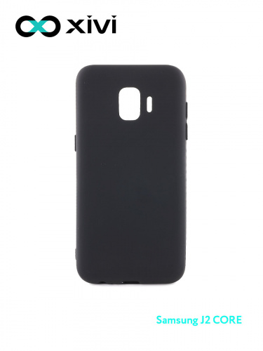 Накладка задняя Xivi для SAMSUNG Galaxy J2 CORE J260, Silicon Case, силикон, матовая, №1, цвет чёрный 1