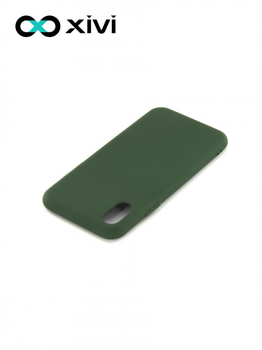Накладка задняя Xivi для APPLE iPhone X XS, Silicon Case, силикон, матовая, №59, цвет темно-зеленый 4