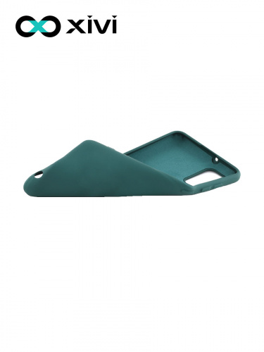 Накладка задняя Xivi для SAMSUNG Galaxy A41, Silicon Case, силикон, матовая, №46, цвет изумрудный 6