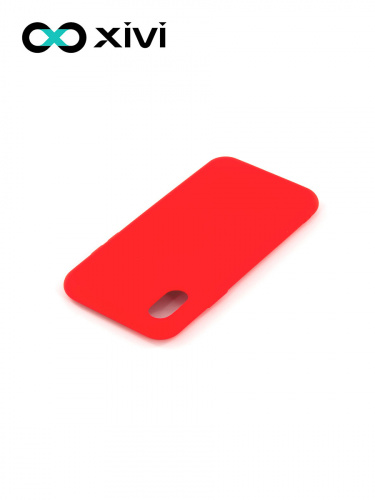 Накладка задняя Xivi для APPLE iPhone X XS, Silicon Case, силикон, матовая, №4, цвет морковный 4
