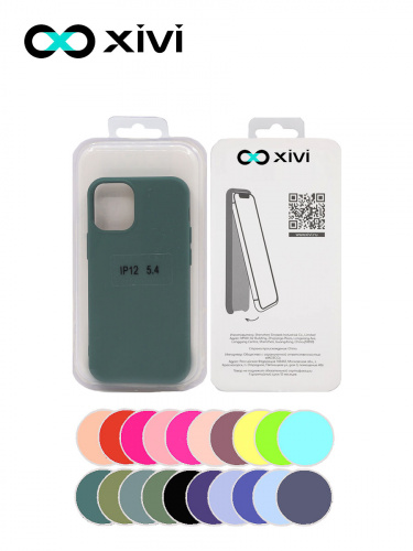 Накладка задняя Xivi для APPLE iPhone 12 5.4, Silicon Case, силикон, матовая, №46, цвет изумрудный 5