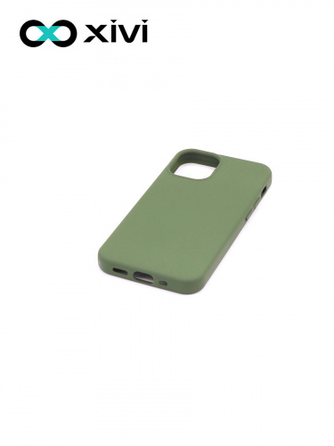 Накладка задняя Xivi для APPLE iPhone 12 5.4, Silicon Case, силикон, матовая, №57, цвет зелёный 4
