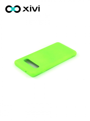 Накладка задняя Xivi для SAMSUNG  Galaxy S10, Silicon Case, силикон, матовая, №61, цвет салатовый 4