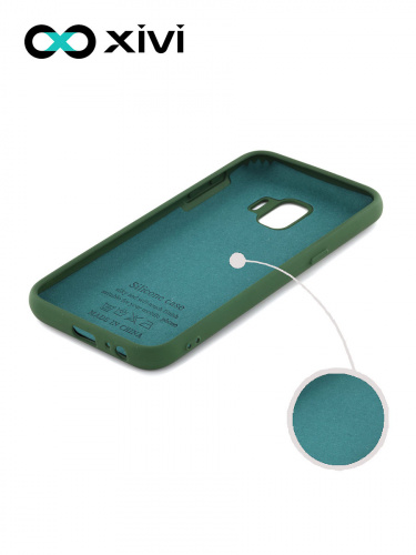Накладка задняя Xivi для SAMSUNG Galaxy J2 CORE J260, Silicon Case, силикон, матовая, №59, цвет темно-зеленый 2