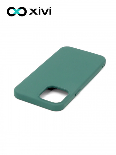 Накладка задняя Xivi для APPLE iPhone 12 6.1 6.1 Pro, Silicon Case, силикон, матовая, №46, цвет изумрудный 4