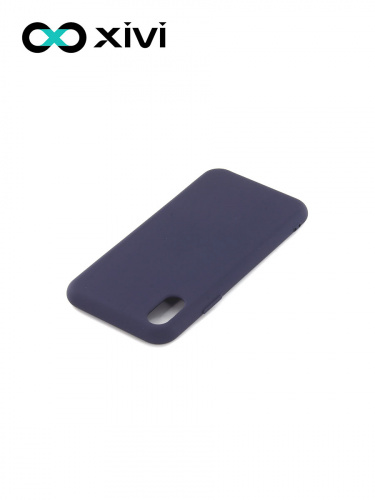 Накладка задняя Xivi для APPLE iPhone X XS, Silicon Case, силикон, матовая, №2, цвет индиго, тёмный 4