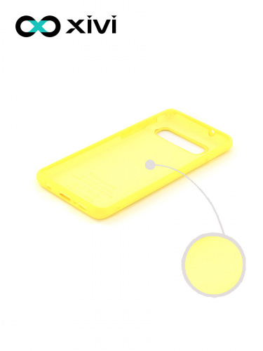 Накладка задняя Xivi для SAMSUNG  Galaxy S10, Silicon Case, силикон, матовая, №41, цвет жёлтый 2