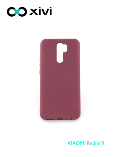 Накладка задняя Xivi для XIAOMI Redmi 9, Silicon Case, силикон, матовая, №73, цвет винный 1