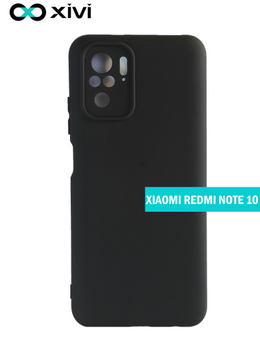 Накладка задняя Xivi для XIAOMI REDMI NOTE 10 , Silicon Case, силикон, матовая, №1, цвет чёрный 1