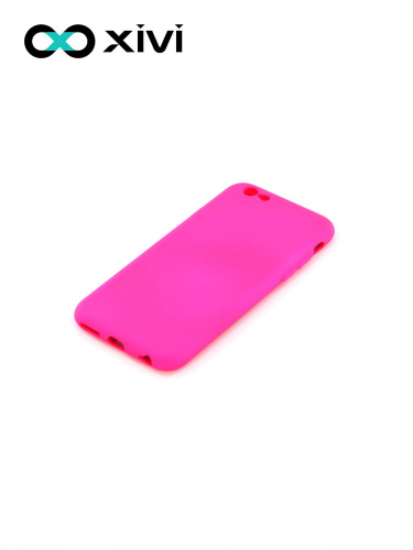 Накладка задняя Xivi для APPLE iPhone 6 6S (4.7), Silicon Case, силикон, матовая, №64, цвет фуксия 3