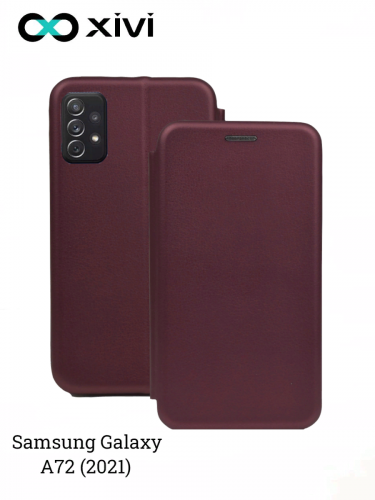 Чехол-книжка Xivi для SAMSUNG  Galaxy A72 (2021), Fashion Case, на магните, экокожа, цвет винный 1