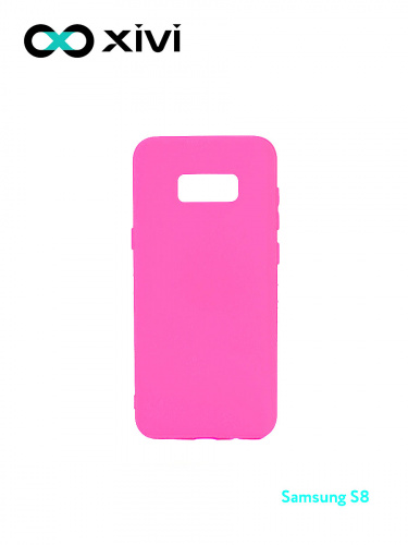 Накладка задняя Xivi для SAMSUNG Galaxy S8, Silicon Case, силикон, матовая, №33, цвет розовый 1