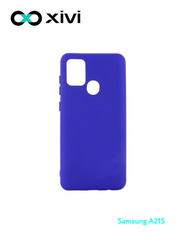 Накладка задняя Xivi для SAMSUNG Galaxy A21S, Silicon Case, силикон, матовая, №47, цвет синий 1
