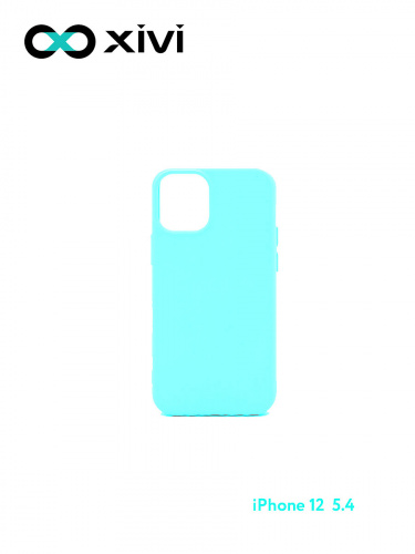 Накладка задняя Xivi для APPLE iPhone 12 5.4, Silicon Case, силикон, матовая, №8, цвет голубой 1