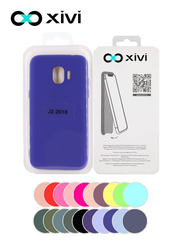 Накладка задняя Xivi для SAMSUNG Galaxy J2 2018 J250G, Silicon Case, силикон, матовая, №47, цвет синий 5