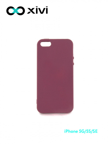 Накладка задняя Xivi для APPLE iPhone 5 5S SE, Silicon Case, силикон, матовая, №73, цвет винный 10