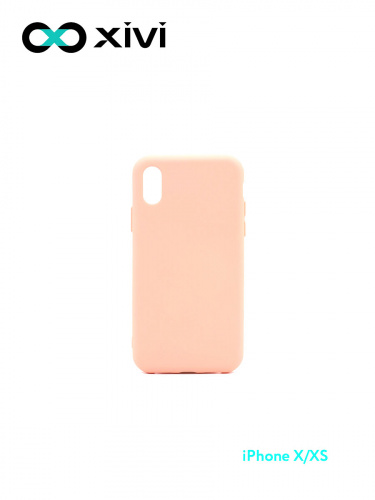 Накладка задняя Xivi для APPLE iPhone X XS, Silicon Case, силикон, матовая, №39, цвет бежевый 1