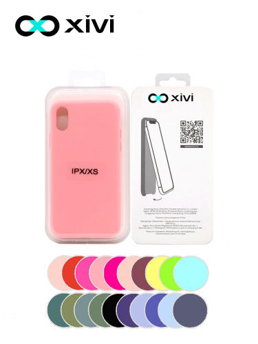 Накладка задняя Xivi для APPLE iPhone X XS, Silicon Case, силикон, матовая, №19, цвет розовый 5