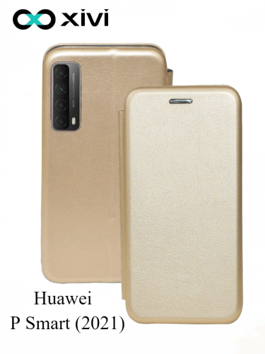 Чехол-книжка Xivi для HUAWEI P Smart (2021), Fashion Case, на магните, экокожа, цвет золотой 6