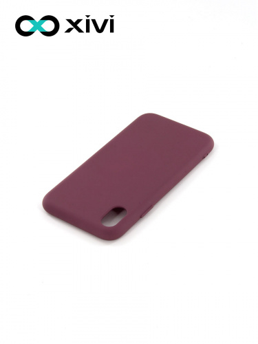 Накладка задняя Xivi для APPLE iPhone XR, Silicon Case, силикон, матовая, №73, цвет винный 4