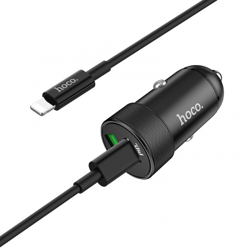 hoco-z32b-speed-up-pd-qc30-car-charger-set-with-type-c-to-lightning-cable-connector