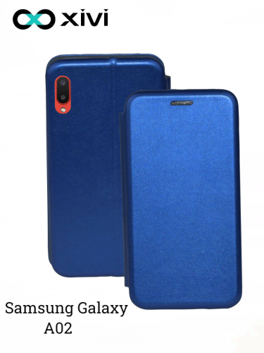 Чехол-книжка Xivi для SAMSUNG  Galaxy A02, Fashion Case, на магните, экокожа, цвет синий 1